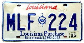 Louisiana 2005 - tablica z USA