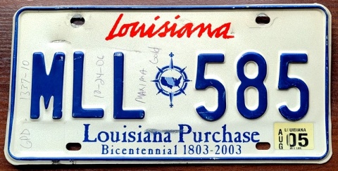 Louisiana 2005 - tablica z USA