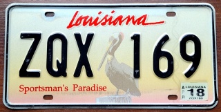 Louisiana 2018 - tablica z USA