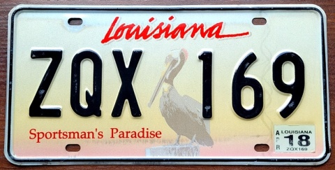 Louisiana 2018 - tablica z USA