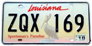 Louisiana 2018 - tablica z USA
