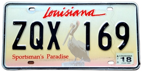 Louisiana 2018 - tablica z USA