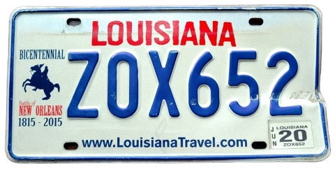 Louisiana 2020 - tablica z USA
