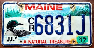 Maine 2017 - tablica z USA