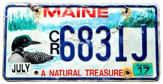 Maine 2017 - tablica z USA