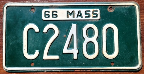 Massachusetts 1966 - tablica z USA