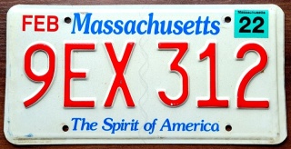 Massachusetts 2022 - tablica z USA
