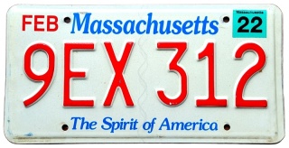 Massachusetts 2022 - tablica z USA