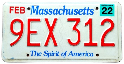 Massachusetts 2022 - tablica z USA