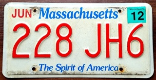 Massachusetts 2012 - tablica z USA