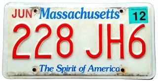 Massachusetts 2012 - tablica z USA