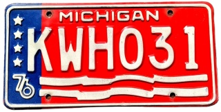 Michigan 1976 - tablica z USA
