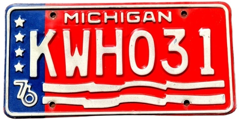 Michigan 1976 - tablica z USA