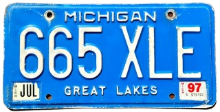 Michigan 1997 - tablica z USA