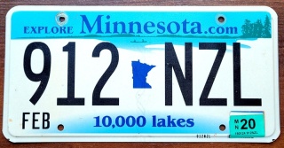 Minnesota 2020 - tablica z USA