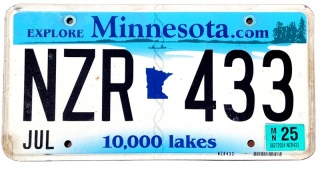 Minnesota 2025 - tablica z USA
