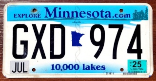 Minnesota 2025 - tablica z USA