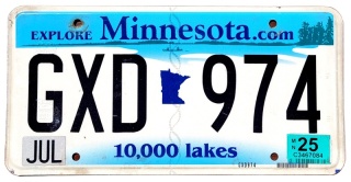 Minnesota 2025 - tablica z USA
