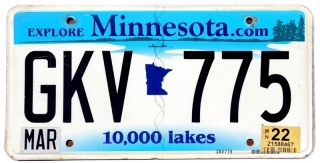 Minnesota 2022 - tablica z USA