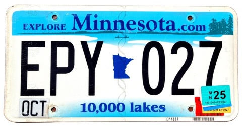 Minnesota 2025 - tablica z USA