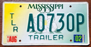 Mississippi 2002 - tablica z USA