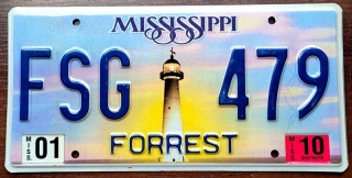 Mississippi 2010 - tablica z USA