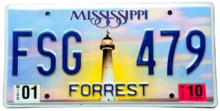 Mississippi 2010 - tablica z USA