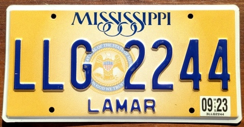 Mississippi 2023 - tablica z USA