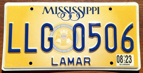 Mississippi 2023 - tablica z USA