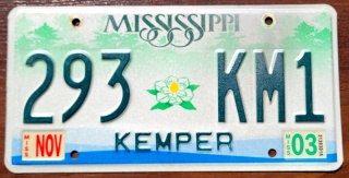 Mississippi 2003 - tablica z USA