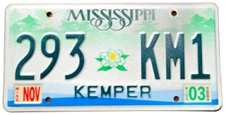 Mississippi 2003 - tablica z USA