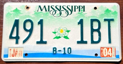 Mississippi 2004 - tablica z USA