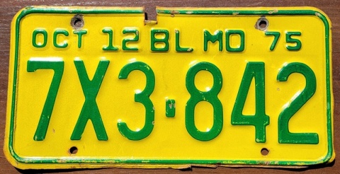 Missouri 1975 - tablica z USA