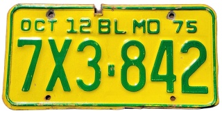 Missouri 1975 - tablica z USA