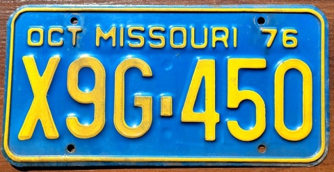 Missouri 1976 - tablica z USA