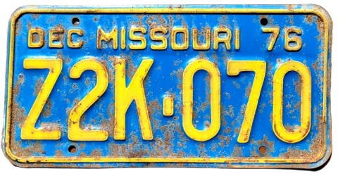 Missouri 1976 - tablica z USA