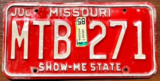 Missouri 1985 - tablica z USA