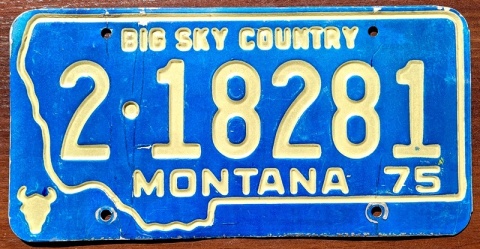 Montana 1975 - tablica z USA