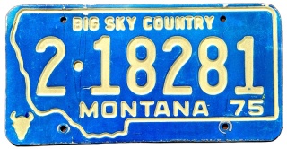 Montana 1975 - tablica z USA