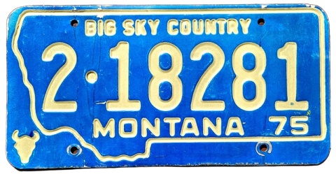 Montana 1975 - tablica z USA