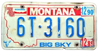 Montana 1976/98 - tablica z USA