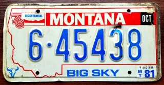 Montana 1976/81 - tablica z USA