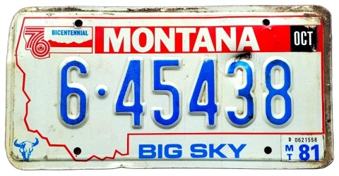 Montana 1976/81 - tablica z USA