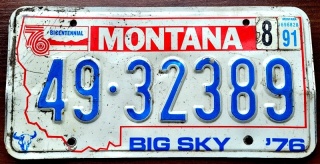 Montana 1976/91 - tablica z USA