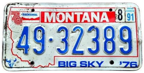 Montana 1976/91 - tablica z USA