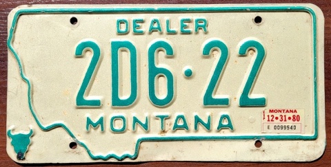 Montana 1980 - tablica z USA
