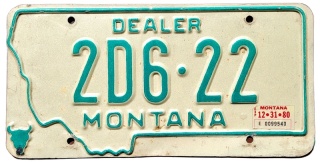 Montana 1980 - tablica z USA