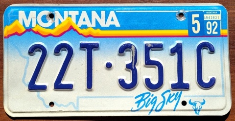 Montana 1992 - tablica z USA