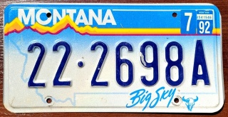 Montana 1992 - tablica z USA