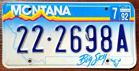 Montana 1992 - tablica z USA